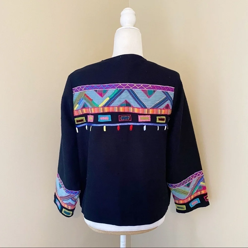 Parsley & Sage Embroidered Patchwork Button Jacket - M - Picture 3 of 13